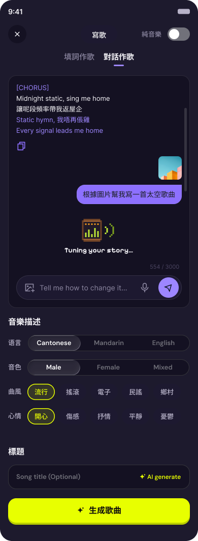 Tuning your story 生成中